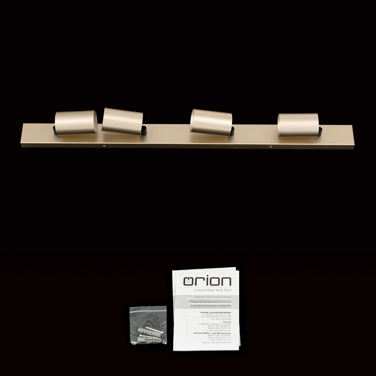 B-Ware Orion Strahler Sean Deckenlampe Deckenlicht 4 Flg. Goldfarben Metall Schwenkbar - 9003090277681