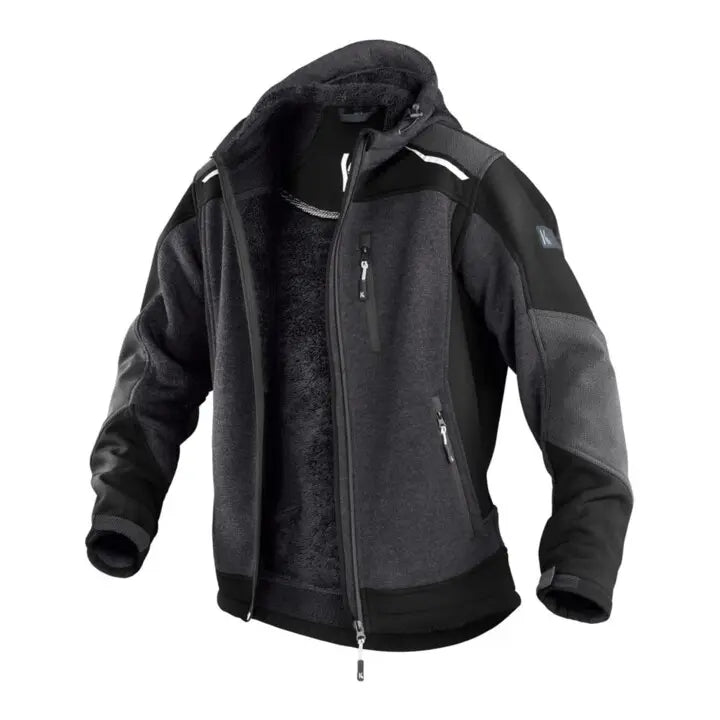 B-Ware Kübler Strickjacke Jacke Form 1741 Größe L Polyester Dunkelgrau Kapuze  - 4053813239408
