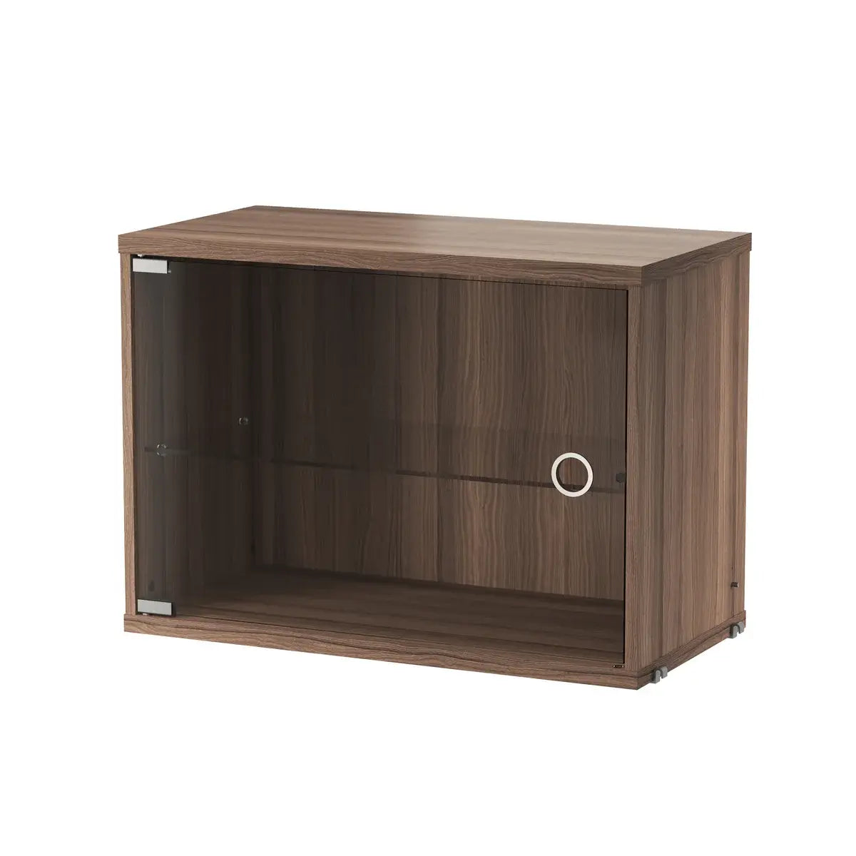 B-Ware String Vitrine Glasschrank Aufbewahrung Glasschwingtür 58 × 30 Cm Walnuss Glas - 7350038276421