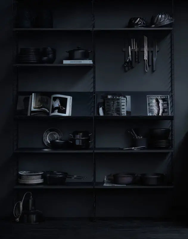 B-Ware String Zeitschriftenregal Zeitschriftenablage Regal Esche Furnierholz Schwarz