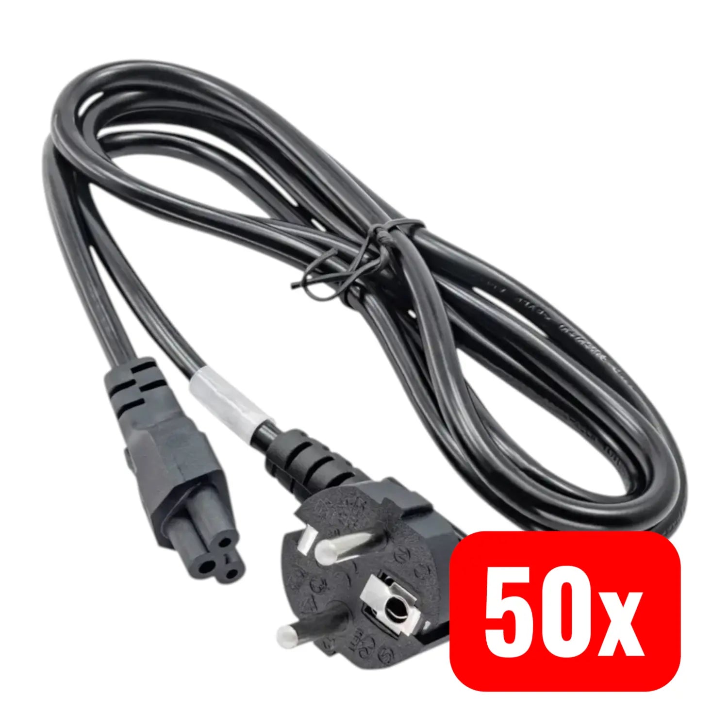 B-Ware Stromkabel Klee Netzteilkabel Stromleitung 1.5m Ak Nb 01 A Schwarz 50 Stück - 5901720130525