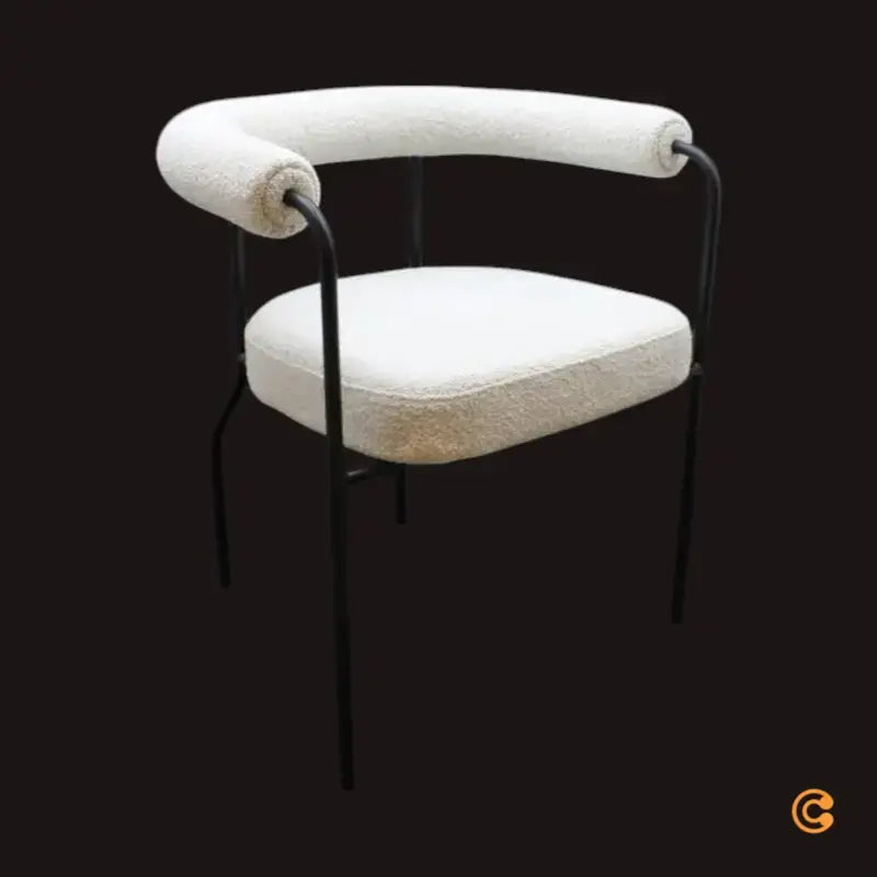 B-Ware Studio Zondag Stuhl Armlehnstuhl Bouclé Schwarz Gepolsterter Esszimmerstuhl - 4251384244405