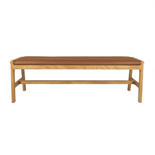 Studio Zondag Leef Bank 140cm Eiche/Cognac Sitzbank Wohnbank Wohnzimmerbank B-Ware - 8720365961977