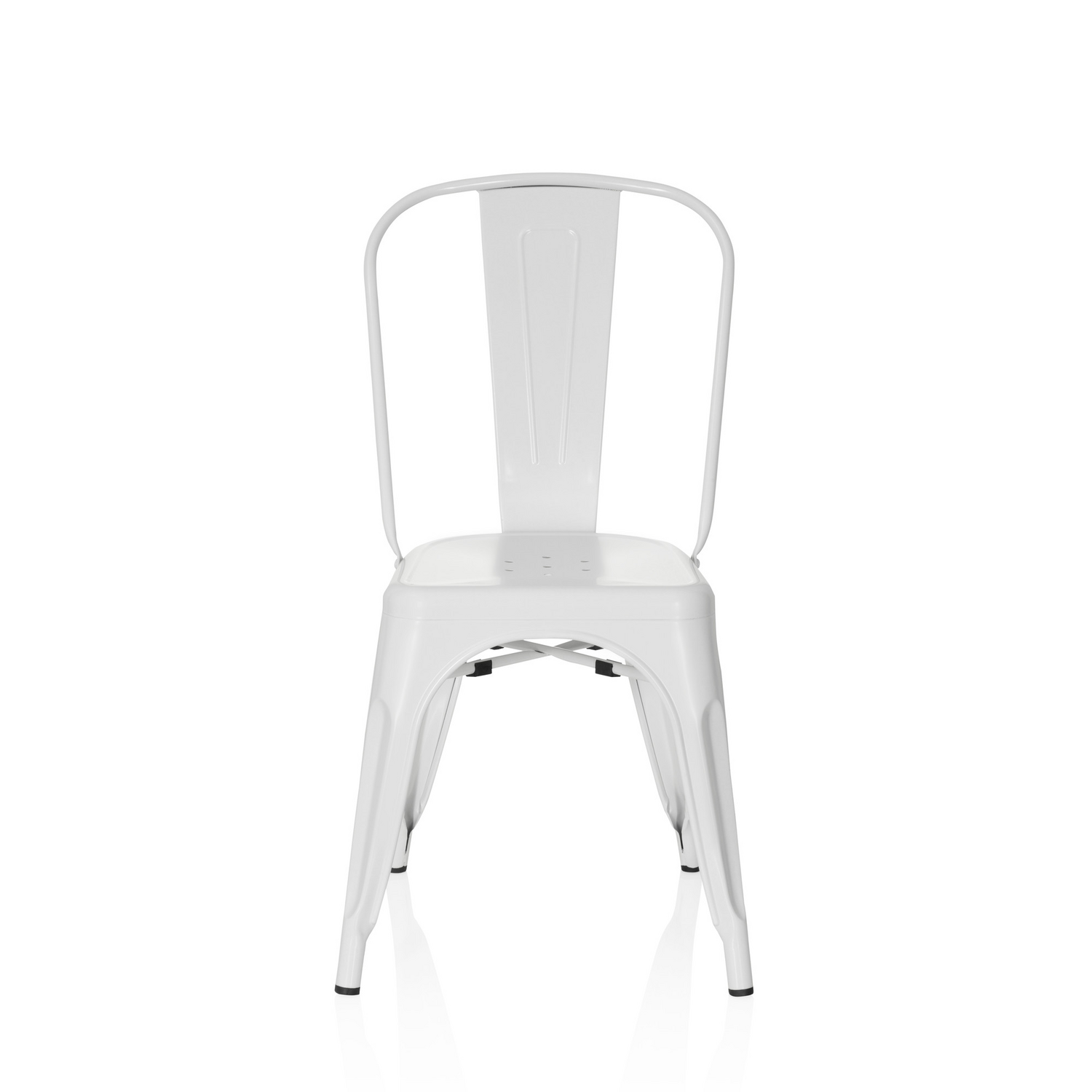 B-Ware Hjh Office Stuhl Bistrostuhl Vantaggio Brush Seidenmatt Weiß Stapelbar - 4251084671174