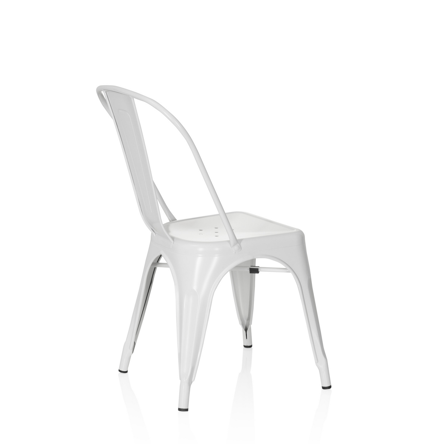 B-Ware Hjh Office Stuhl Bistrostuhl Vantaggio Brush Seidenmatt Weiß Stapelbar - 4251084671174