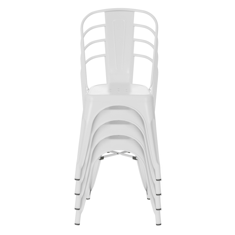 B-Ware Hjh Office Stuhl Bistrostuhl Vantaggio Brush Seidenmatt Weiß Stapelbar - 4251084671174