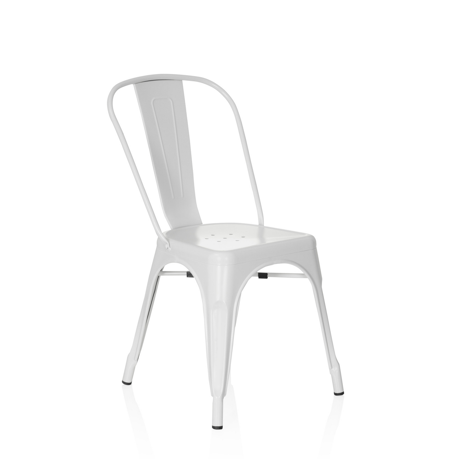 B-Ware Hjh Office Stuhl Bistrostuhl Vantaggio Brush Seidenmatt Weiß Stapelbar - 4251084671174