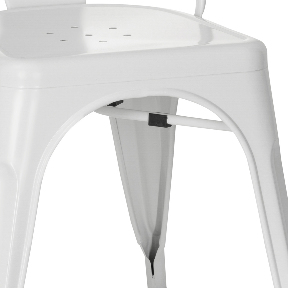 B-Ware Hjh Office Stuhl Bistrostuhl Vantaggio Brush Seidenmatt Weiß Stapelbar - 4251084671174