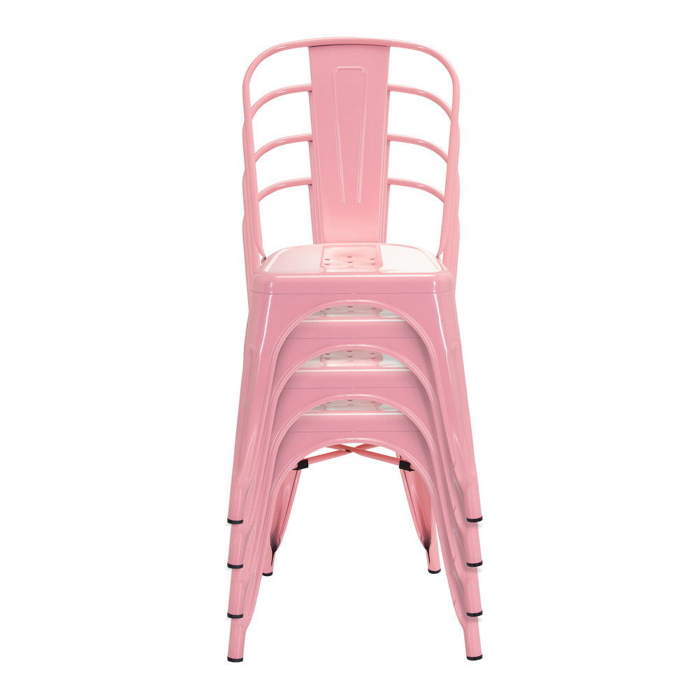 hjh OFFICE Stuhl Bistrostuhl Sitzgelegenheit rosa stapelbar Gastronomie - 4064323013082