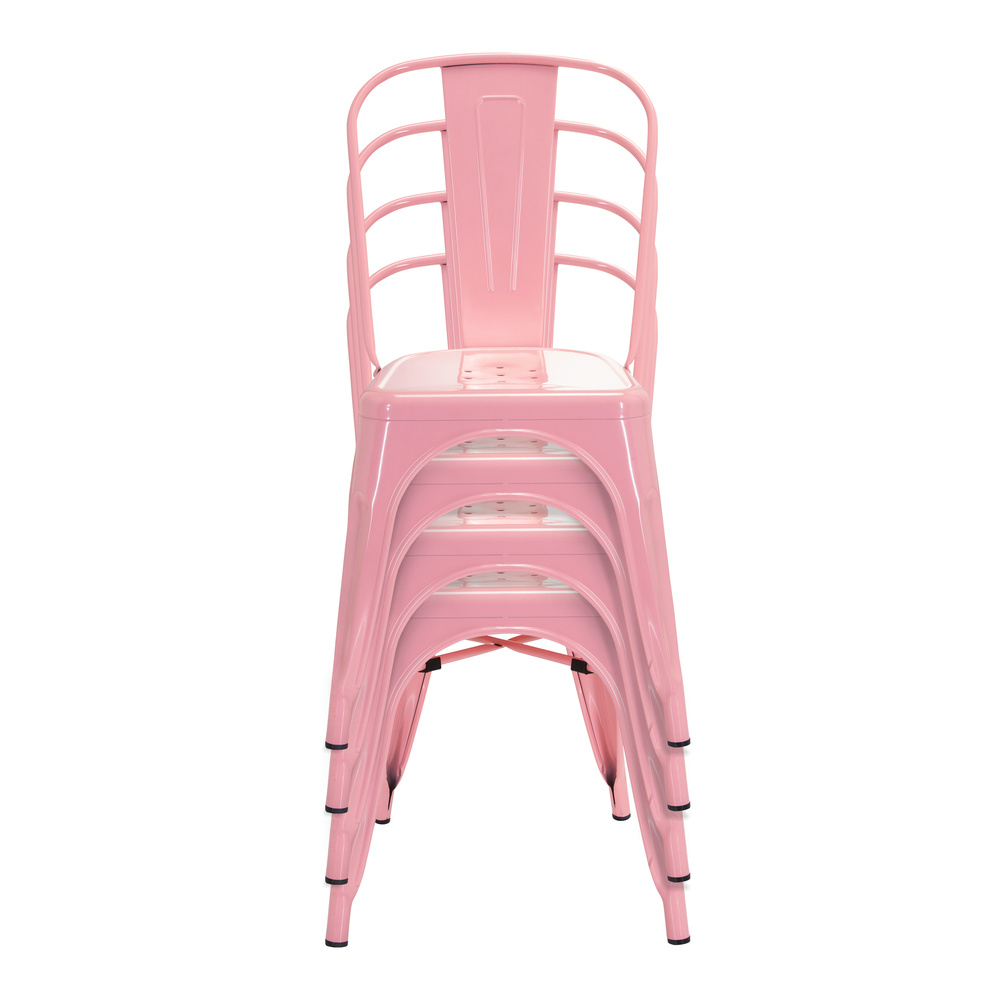 B-Ware Hjh Office Stuhl Bistrostuhl Sitzgelegenheit Rosa Stapelbar Gastronomie - 4064323013082