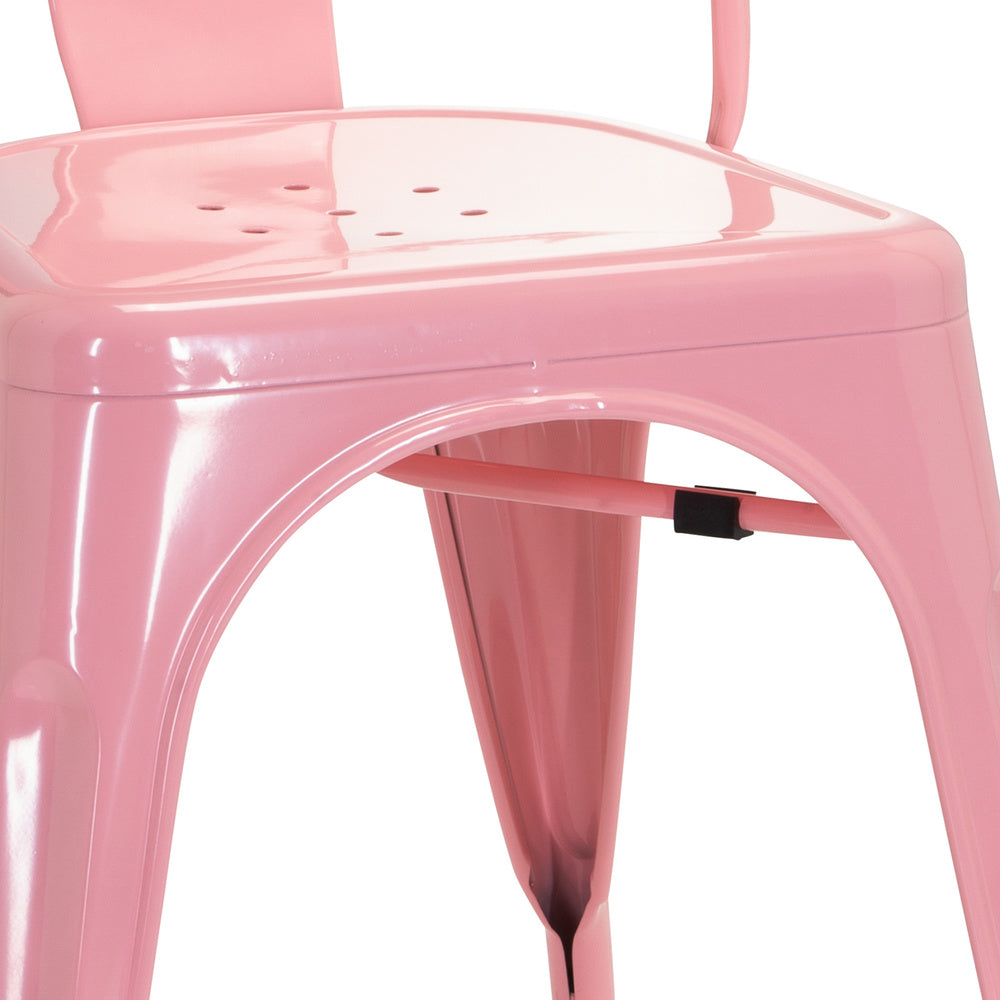 hjh OFFICE Stuhl Bistrostuhl Sitzgelegenheit rosa stapelbar Gastronomie - 4064323013082