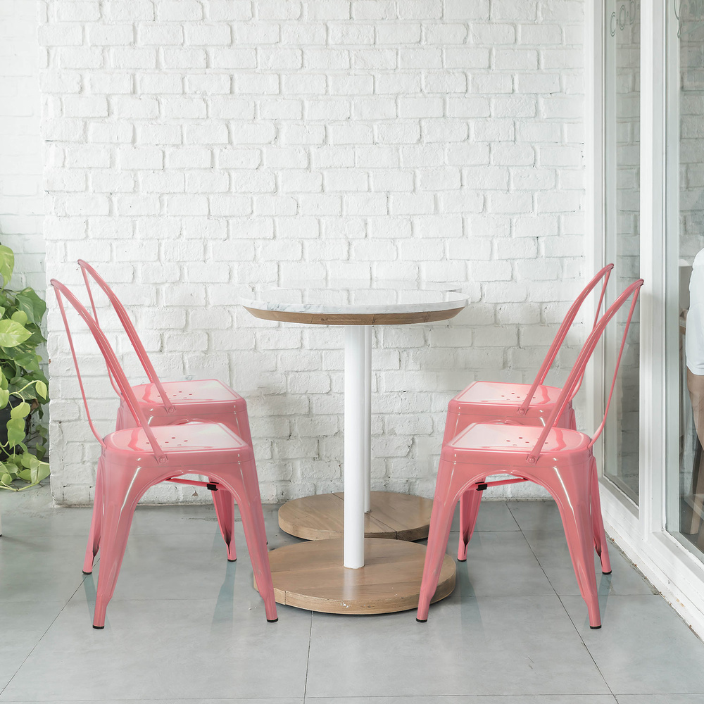 B-Ware Hjh Office Stuhl Bistrostuhl Sitzgelegenheit Rosa Stapelbar Gastronomie - 4064323013082