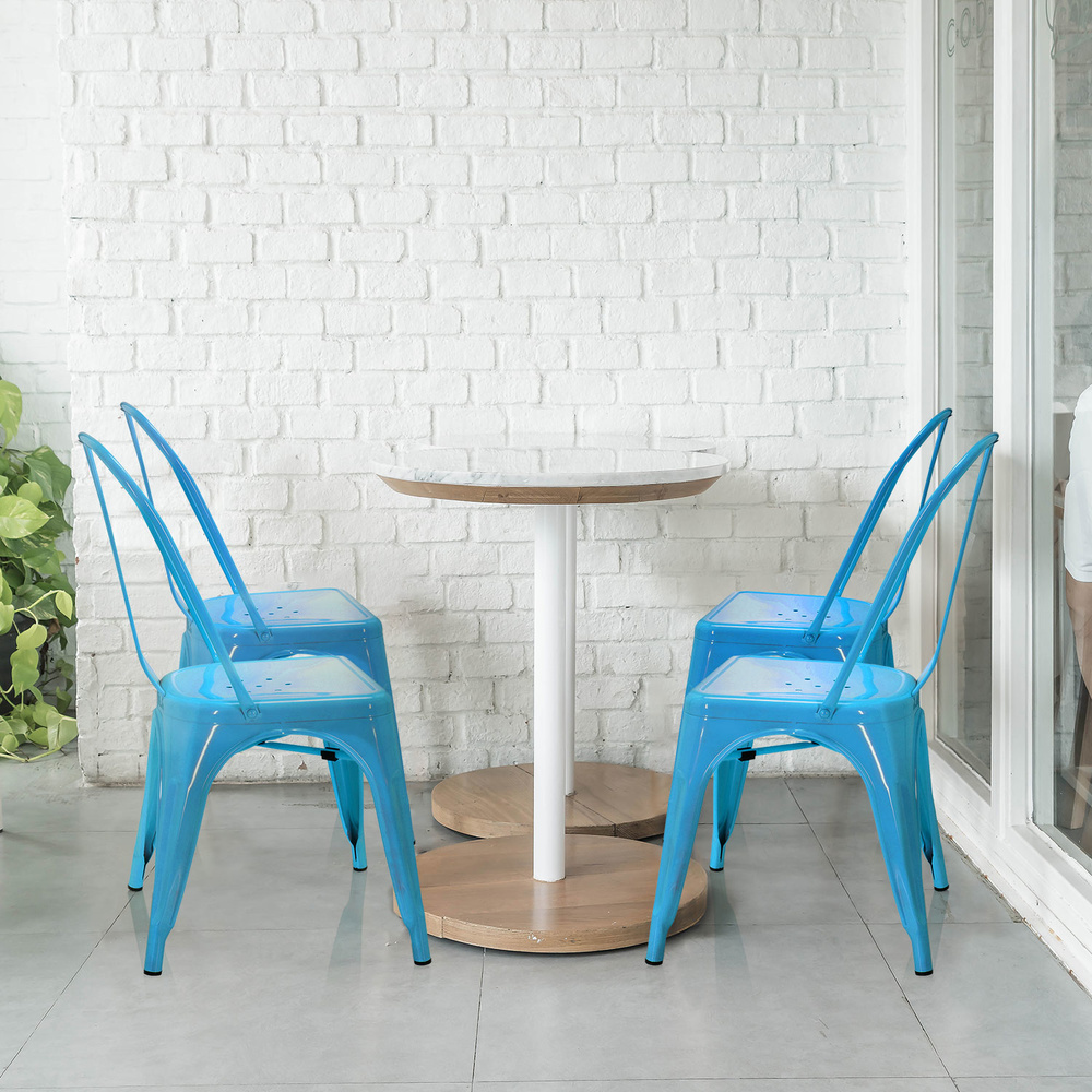 Hjh Office Stuhl Sitzgelegenheit Bistrostuhl Hellblau Vantaggio Comfort Stahl B-Ware - 4251084662387