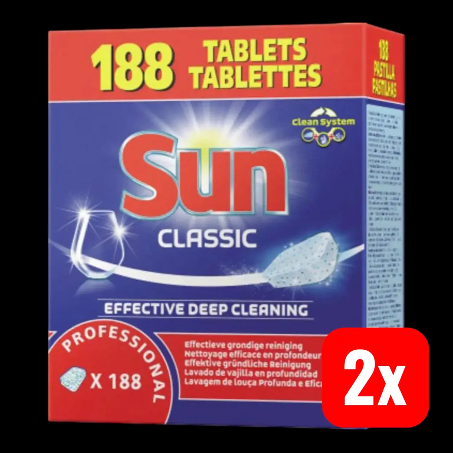 B-Ware Sun Geschirrspül Tabs Spülmaschinenreiniger 188 Tabs Reinigungskraft 2 Stück - 7615400778263