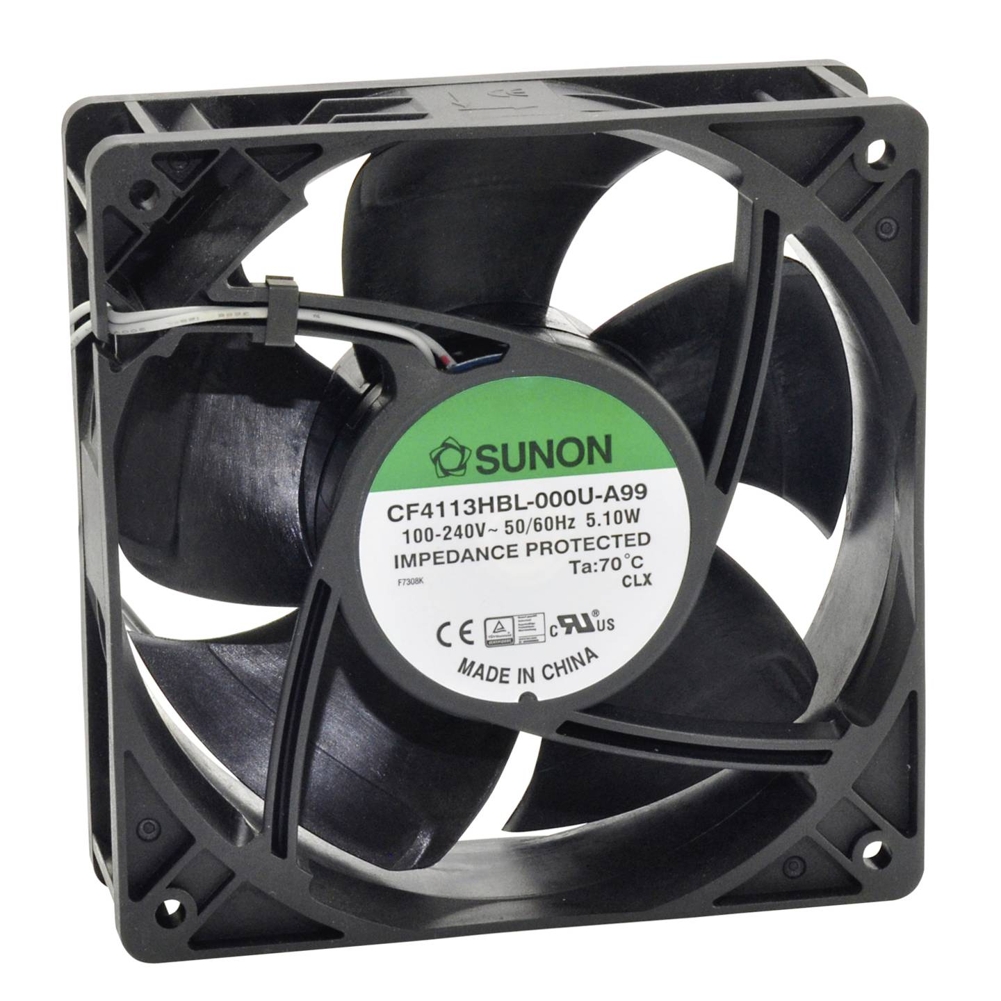 B-Ware Sunon Axiallüfter Ventilator 230 V 185.14m³h Kugellager Schwarz 120mm 2 Stück - 4021087090155