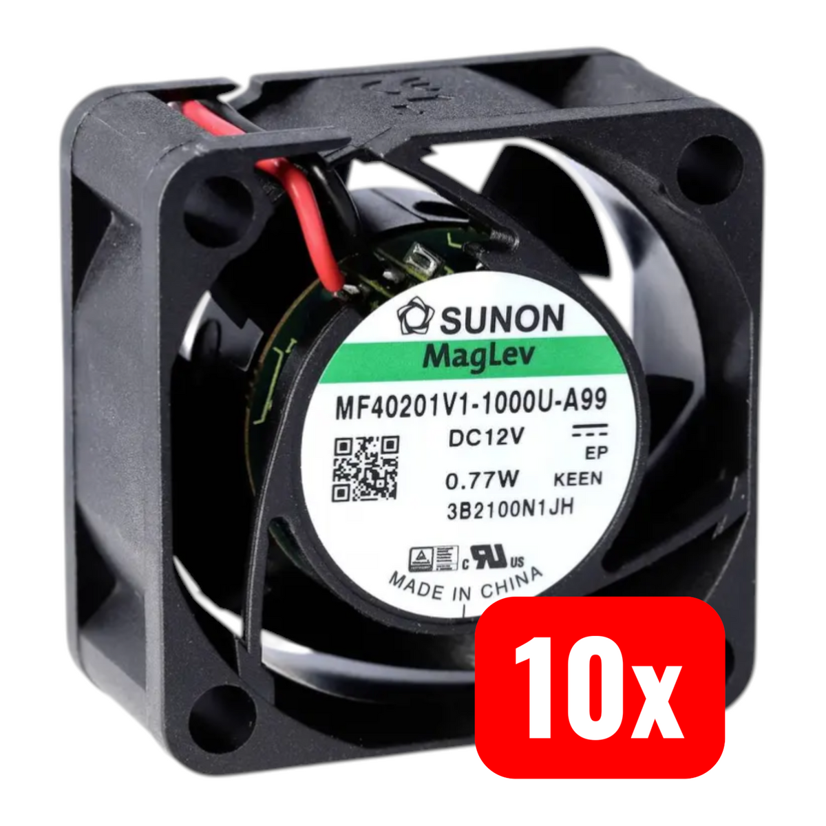 Sunon Axiallüfter Ventilator Schwarz 40x40x20mm 15.11m³/h Thermoplast 10 STÜCK - 4021087090759
