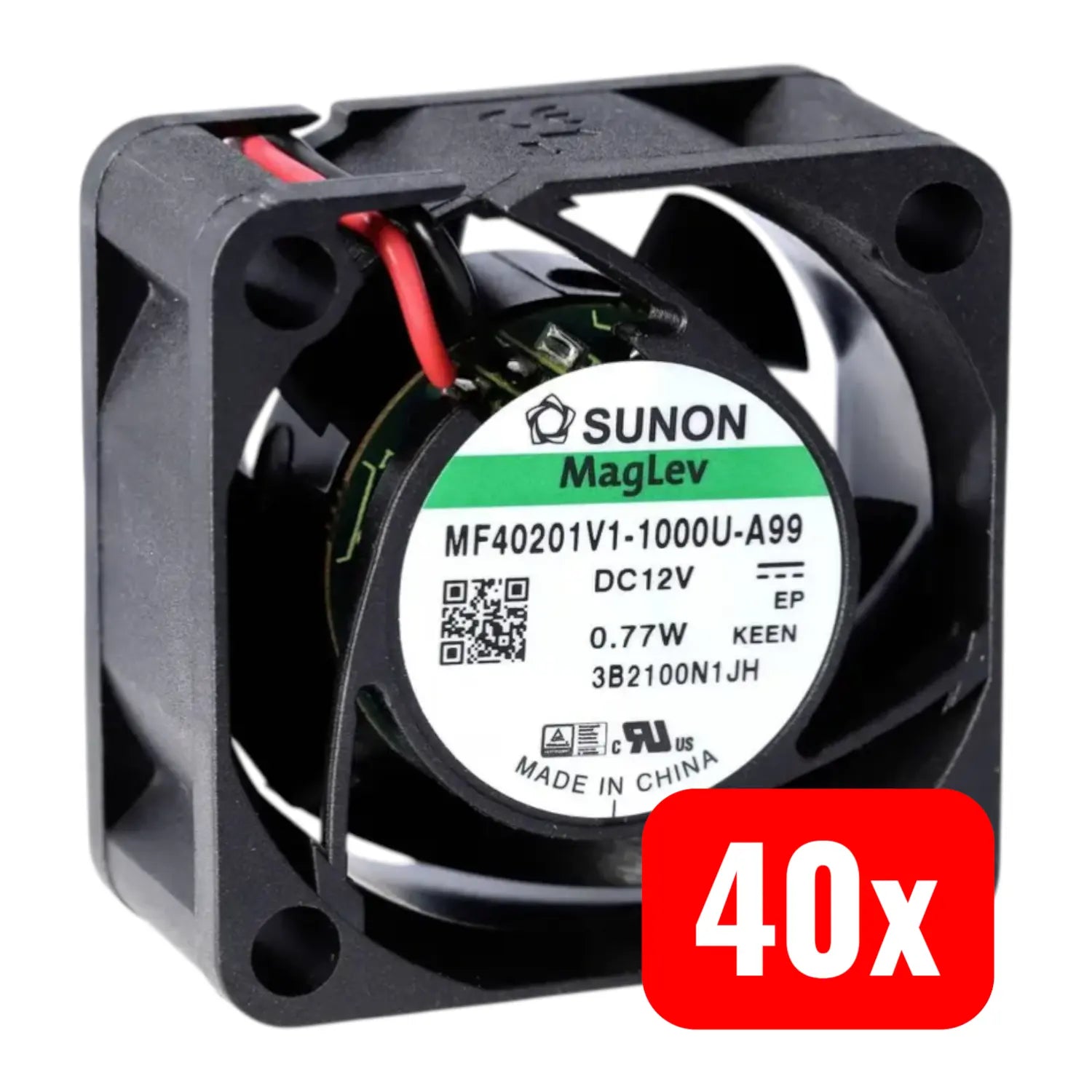 B-Ware Sunon Axiallüfter Ventilator Lüfter Schwarz 40x40x20mm 15.11m³/H Thermo 40 Stück - 4021087090759