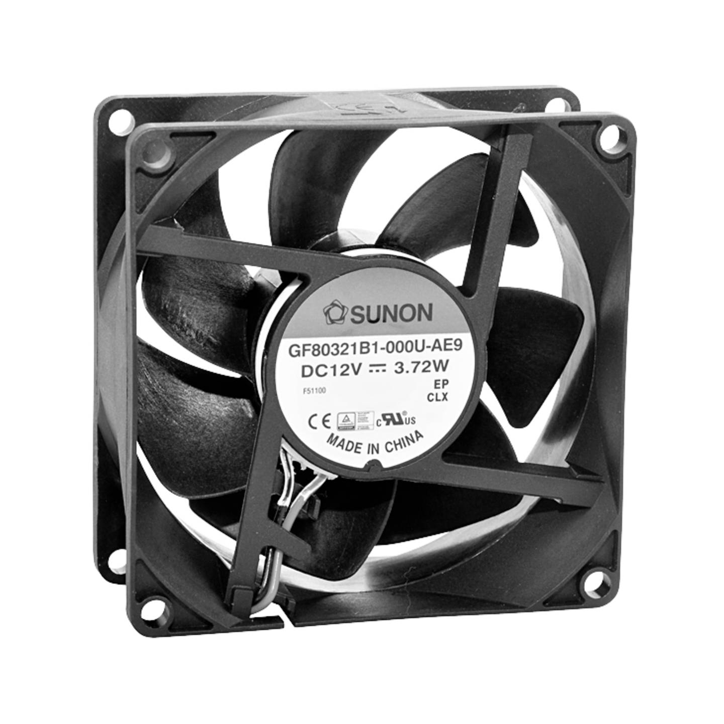 B-Ware Sunon Dc Axiallüfter Ventilator Lüfter 80x80x32mm Kugellager Schwarz Gebläse - 4021087031295
