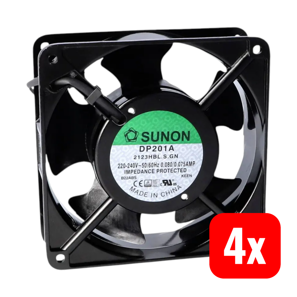 Sunon Axiallüfter Ventilator DP201A-2123HBL.S.GN 230 V Thermoplast 120mm 4 STÜCK - 4021087090551