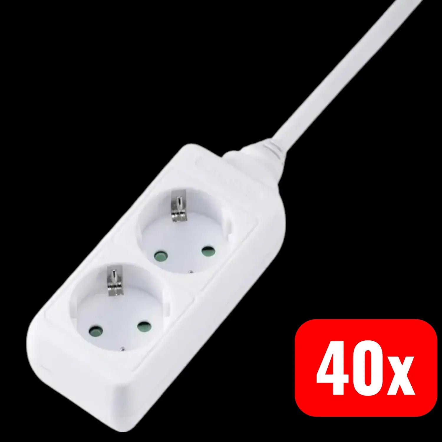 B-Ware Sygonix Steckdosenleiste Mehrfachsteckdose Weiß 2fach Kindersicherung 40 Stück - 4064161204680