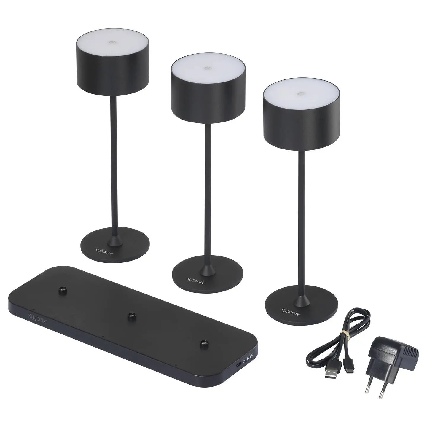 B-Ware Sygonix 3er Set Sy 6627262 Led Tischlampe Tischleuchte Led 5.5 W Schwarz - 4064161342559