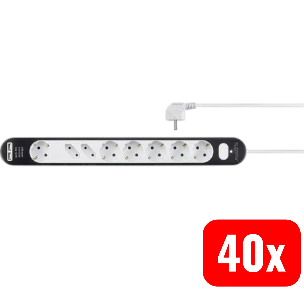 Sygonix SY-4538278 Steckdosenleiste Mehrfachstecker USB Schutzkontakt 40 STÜCK - 4064161081779
