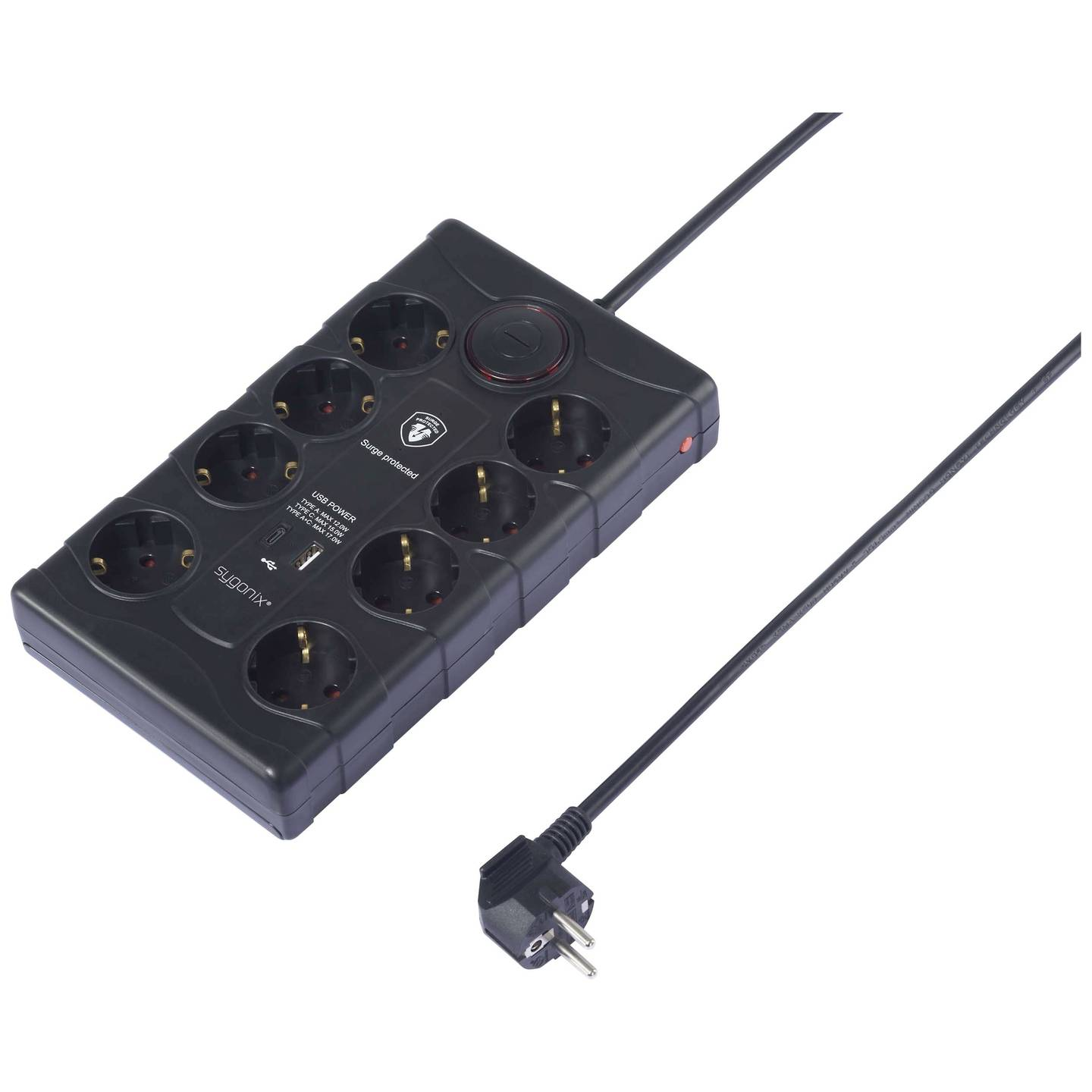 B-Ware Sygonix 8 Fach überspannungsschutz Steckdosenleiste Mehrfachsteckdose 2x - 4064161336893