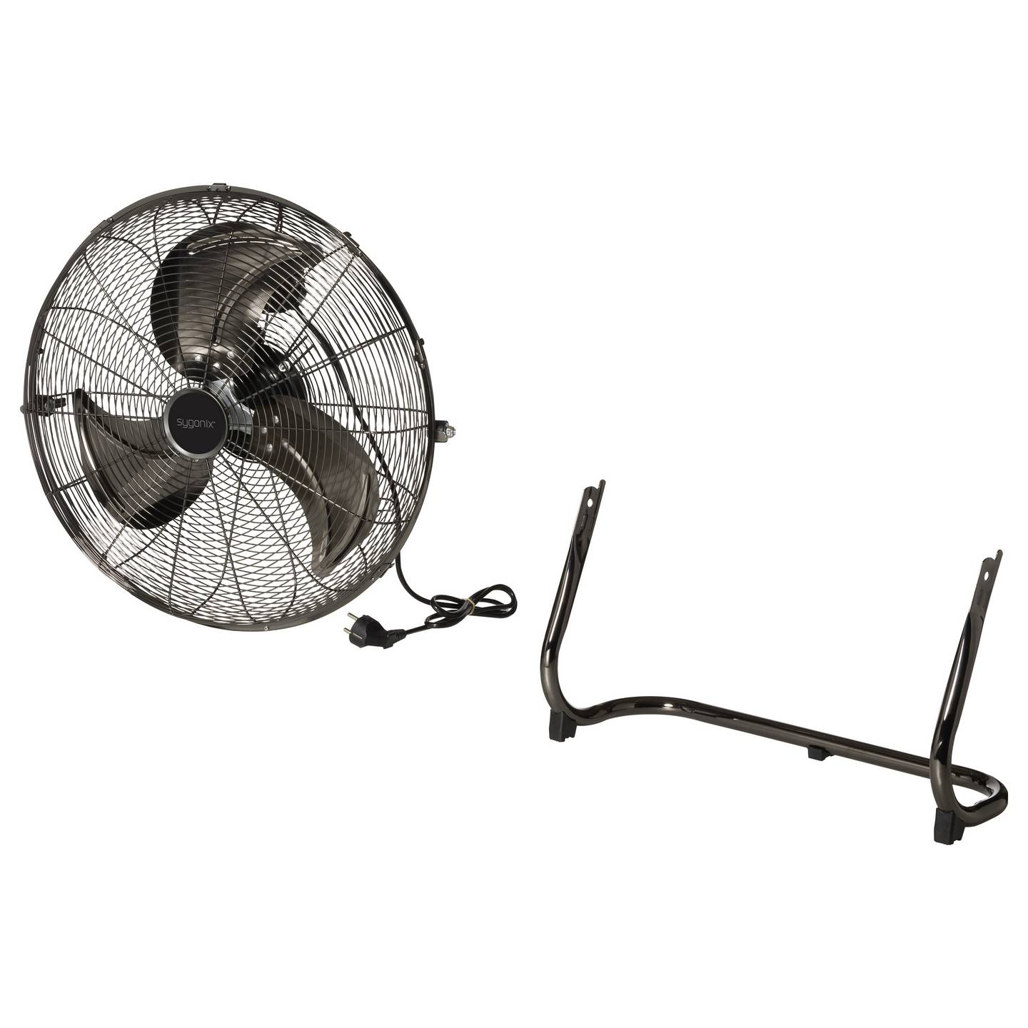 B-Ware Sygonix Bodenventilator Ventilator Lüfter Schwarz 120 W Metall 45cm Aluminium838 - 4064161342566