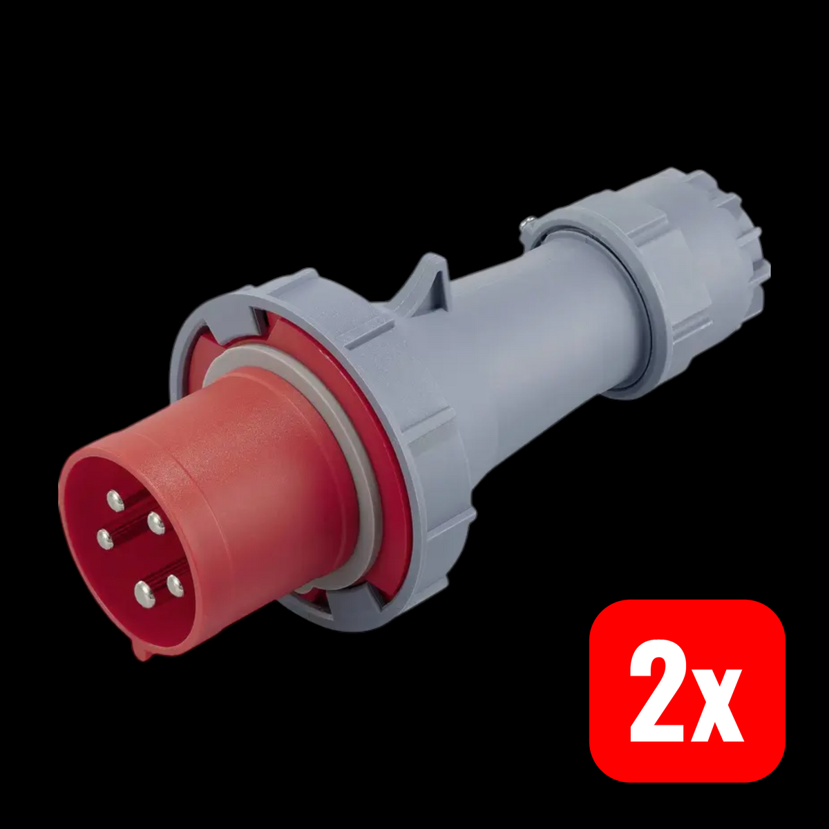 Sygonix CEE Stecker SY-6796256 Industriestecker 5polig Grau Pilotkontakt 2 STÜCK - 4064161474175