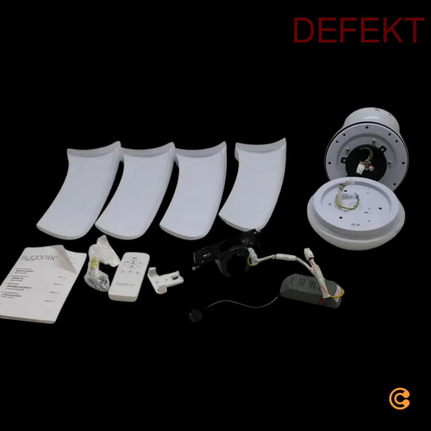 D-Ware Sygonix Deckenventilator ø 91 Cm Ventilator Mit Lampe Deckenlüfter Defektware - 4064161192017