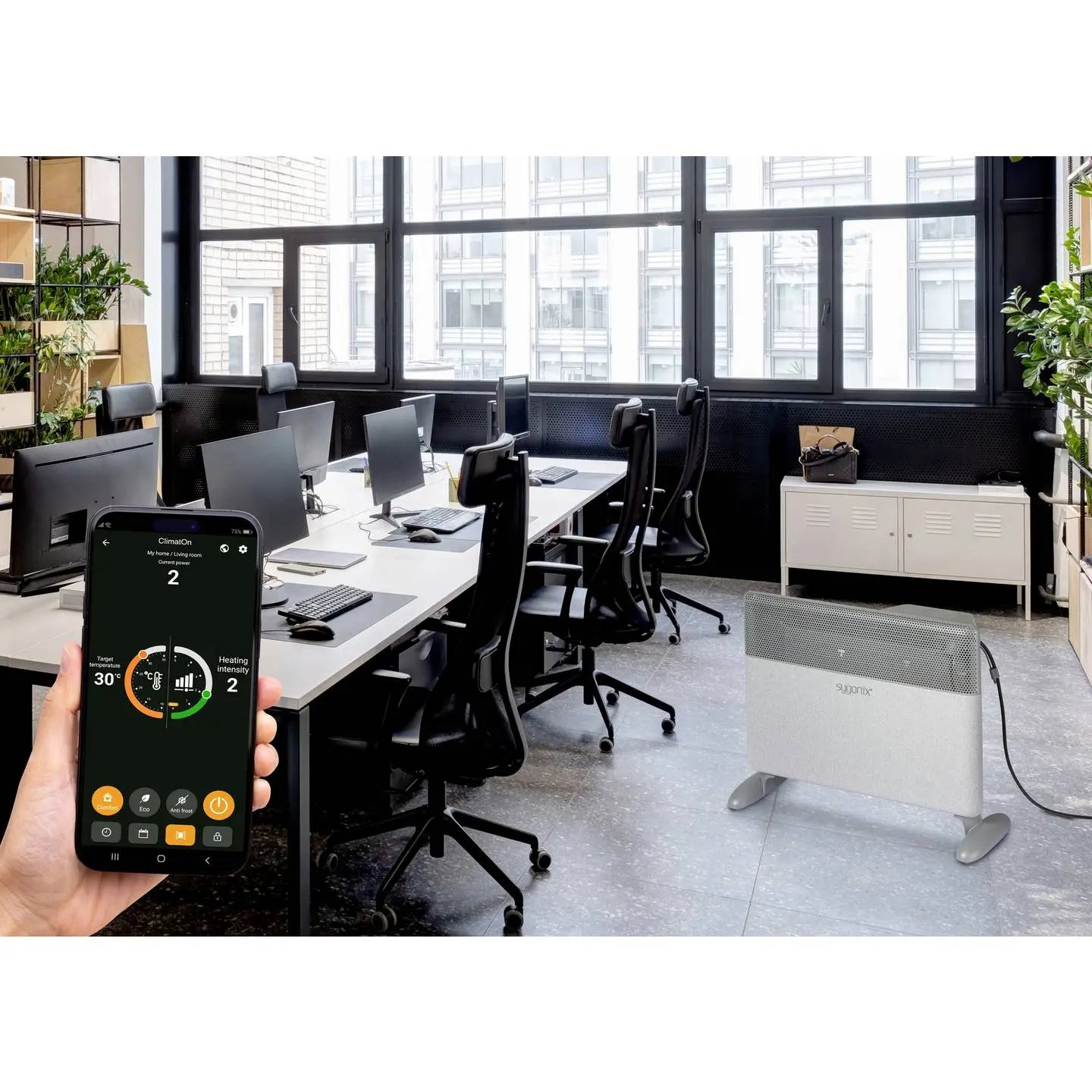 B-Ware Sygonix Heizgerät Heizungsgerät Wi Fi Smart Home Thermostat Lcd Timer Grau 15 M² - 4064161472577