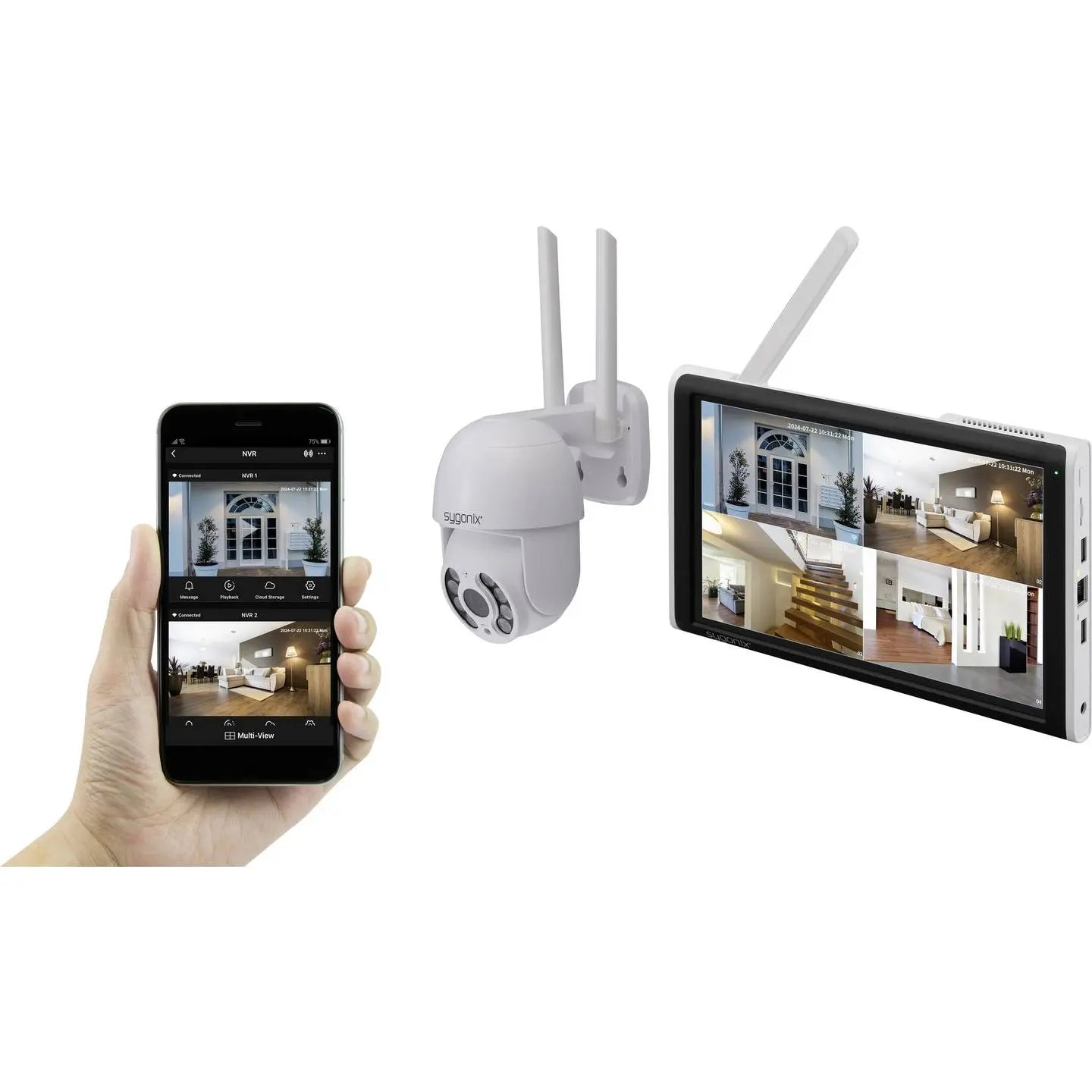 B-Ware Sygonix Funk überwachungskamera Set Kamera Videoüberwachung 4 Kanal 2304x1296963 - 4064161336084