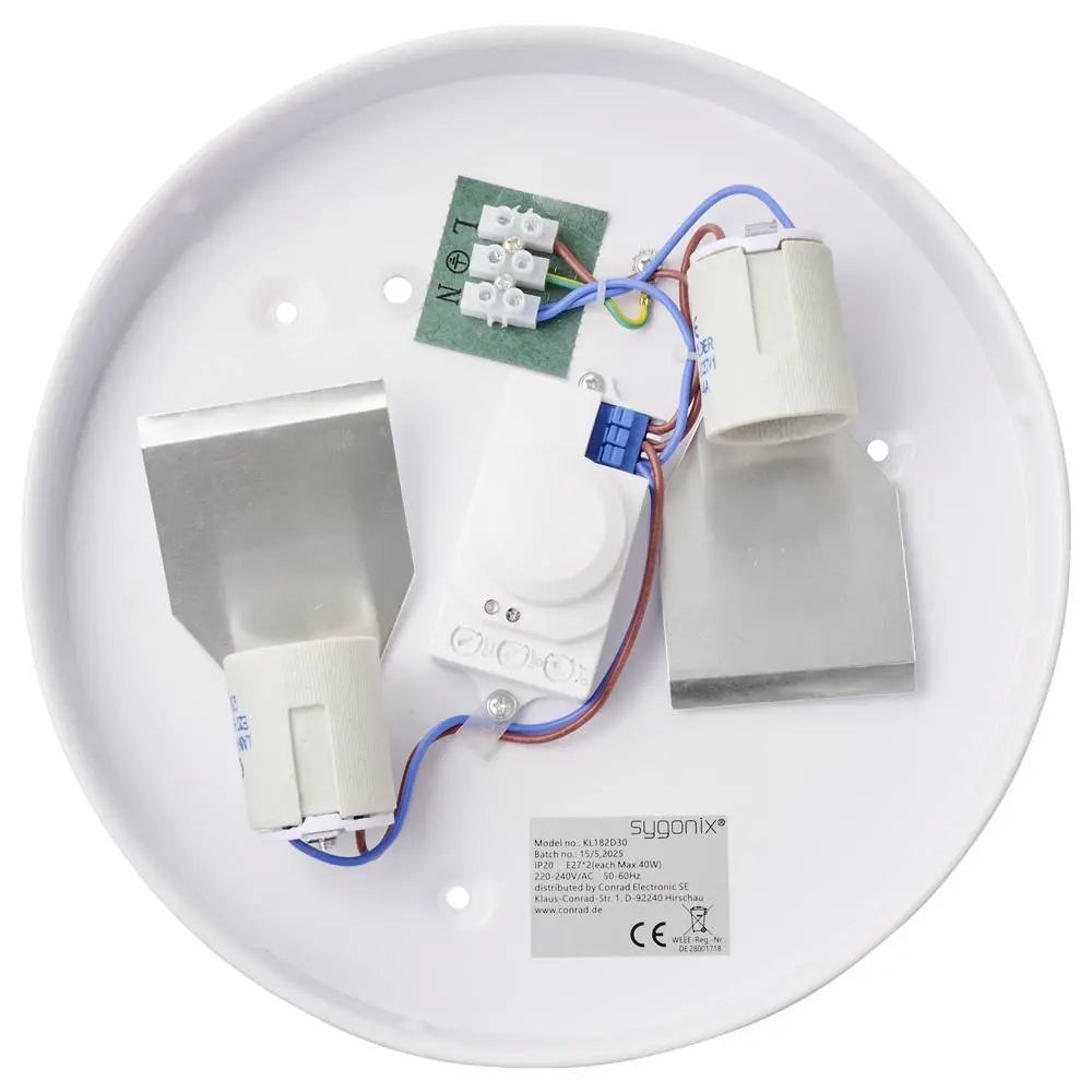 B-Ware Sygonix Deckenleuchte Lampe Bewegungsmelder Sensor Led E27 Weiß Glas Innen441 - 4064161337692