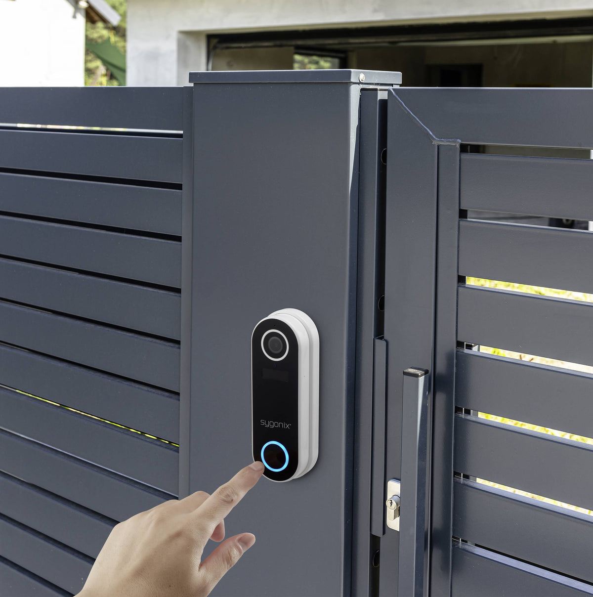 Sygonix IP-Video-Türsprechanlage WLAN Außeneinheit Weiß 1080p Kamera Alexa 76mm - 4064161160627