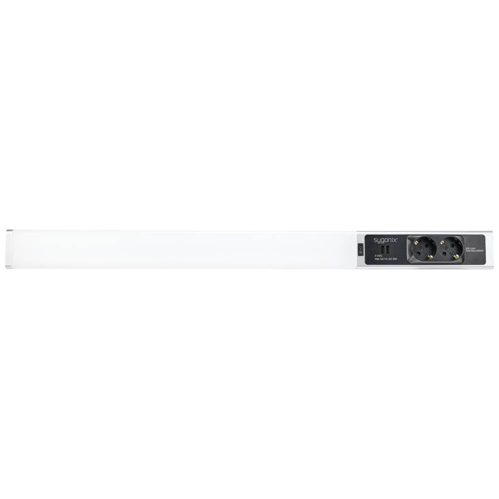 B-Ware Sygonix Unterbauleuchte Lichtleiste Led Neutralweiß Steckdose Schalter Usb Silbe - 4064161199511