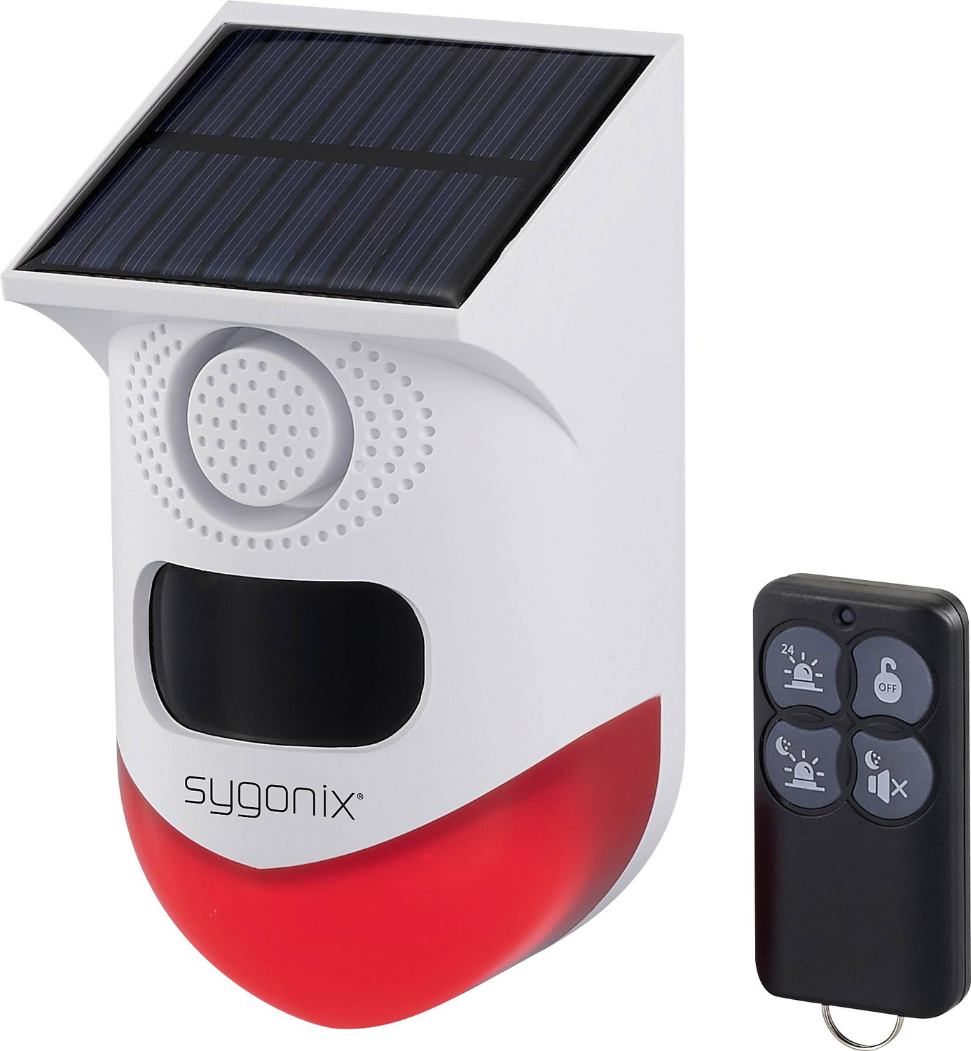 B-Ware Sygonix Mini Alarmanlage Alarmsystem Bewegungsmelder Fernbedienung Solar Wlan