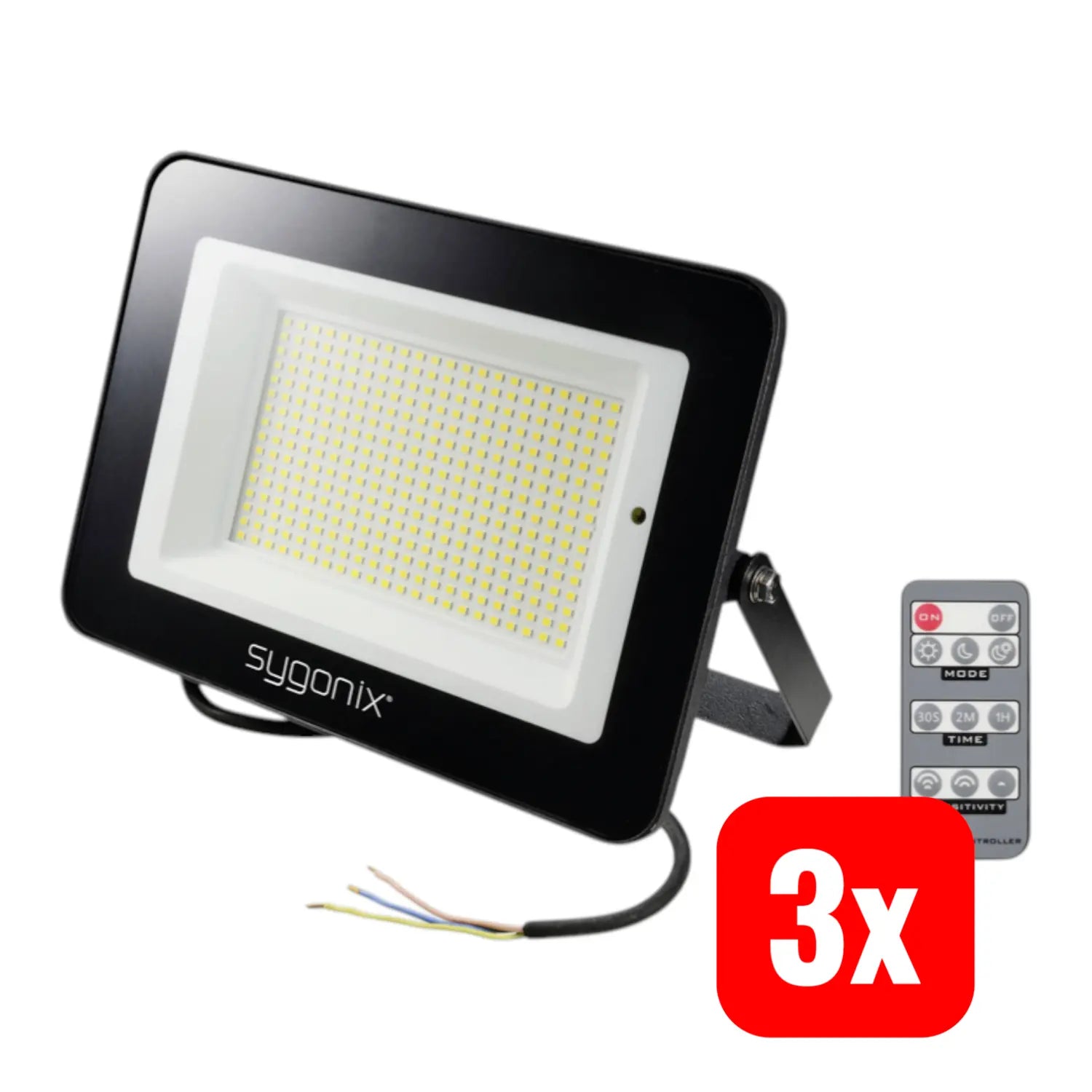 B-Ware Sygonix Strahler Fluter Sensor Led Schwarz Bewegungsmelder Fernbedienung 3 Stück - 4064161311173