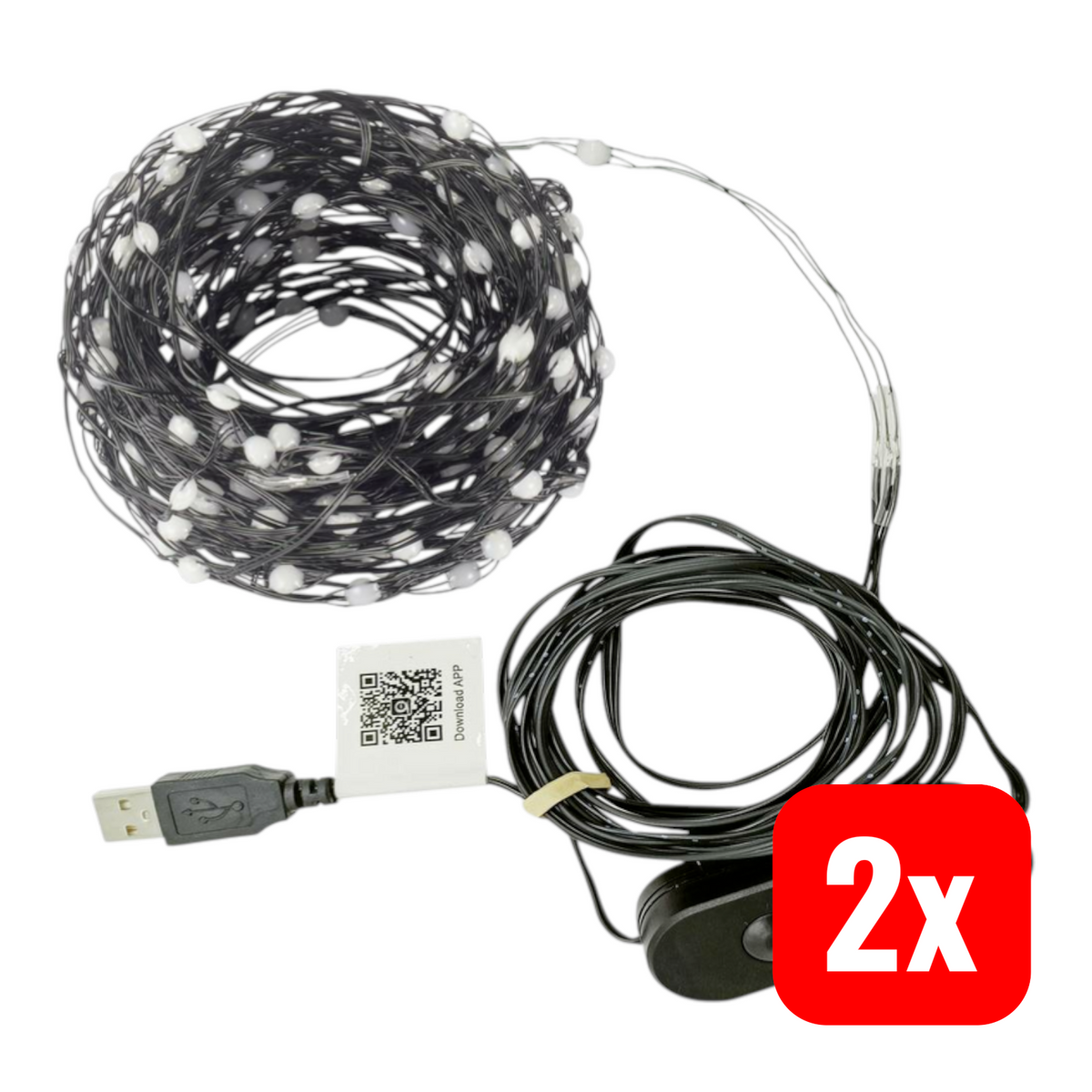 Sygonix SY-5167250 USB-Lichterkette Weihnachtsbeleuchtung Lichterkette 2 STÜCK - 4064161219257