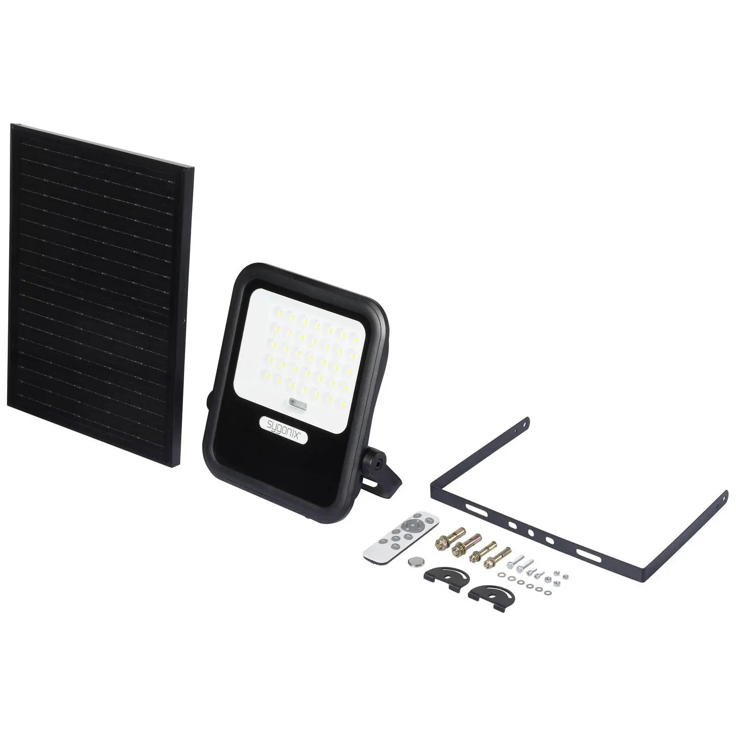 B-Ware Sygonix Strahler Fluter Solar Led Außenleuchte Fernbedienung Schwarz 3 Stück - 4064161320342