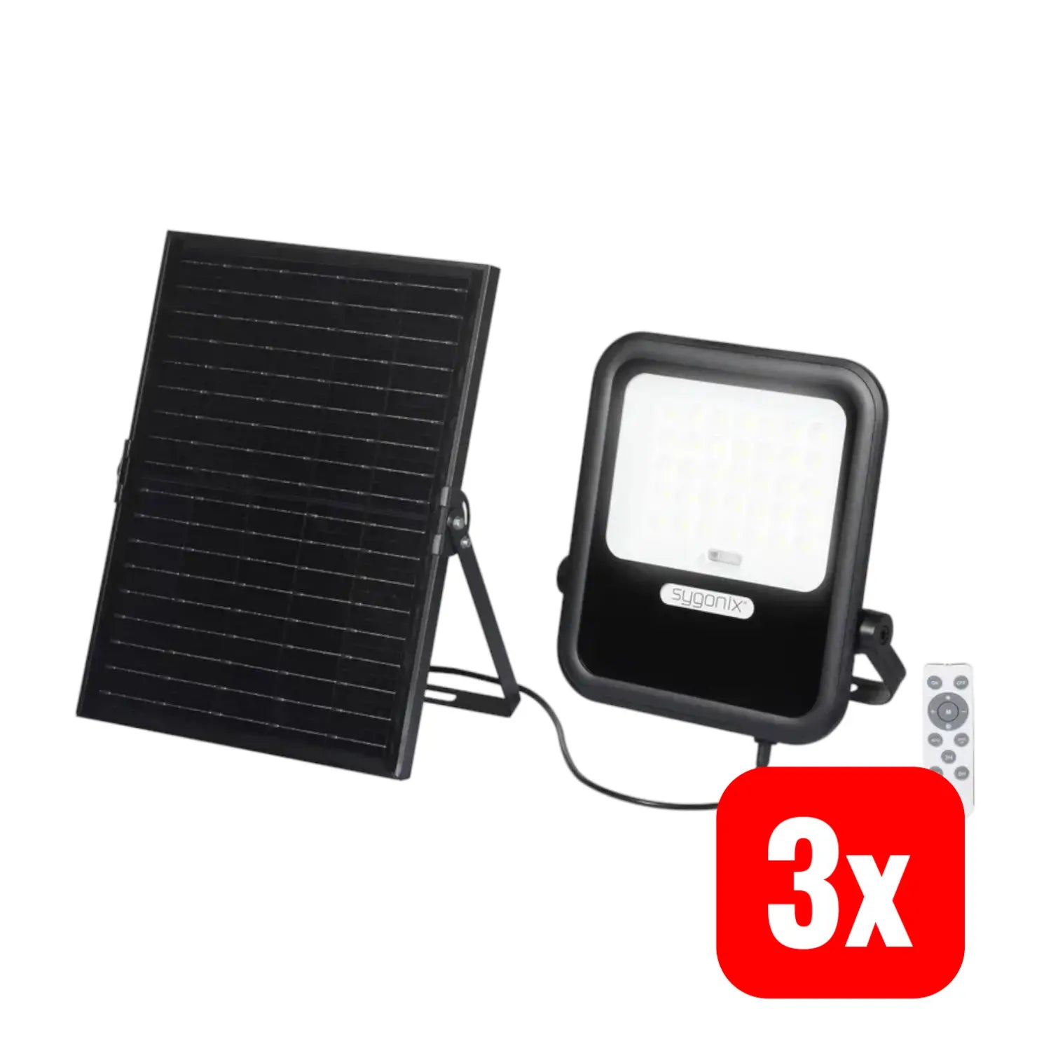 B-Ware Sygonix Strahler Fluter Solar Led Außenleuchte Fernbedienung Schwarz 3 Stück - 4064161320342