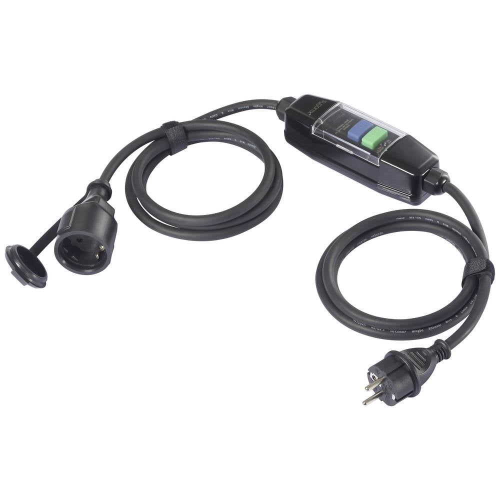B-Ware Sygonix Sy 6052178 Personenschutz Verlängerungskabel Prcd 230 V/Ac Schwarz Ip44