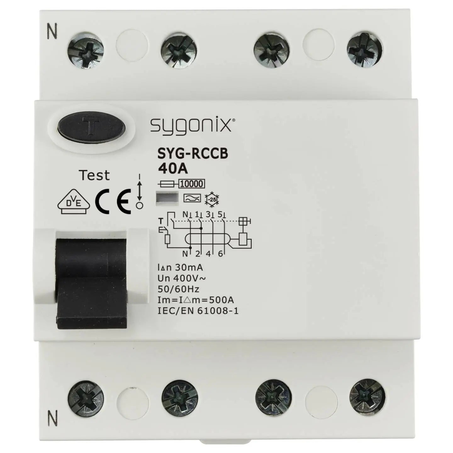 B-Ware Sygonix Fehlerstromschutzschalter Schutzschalter Sy 6438018 4polig 40 A 3 Stück - 4064161335292