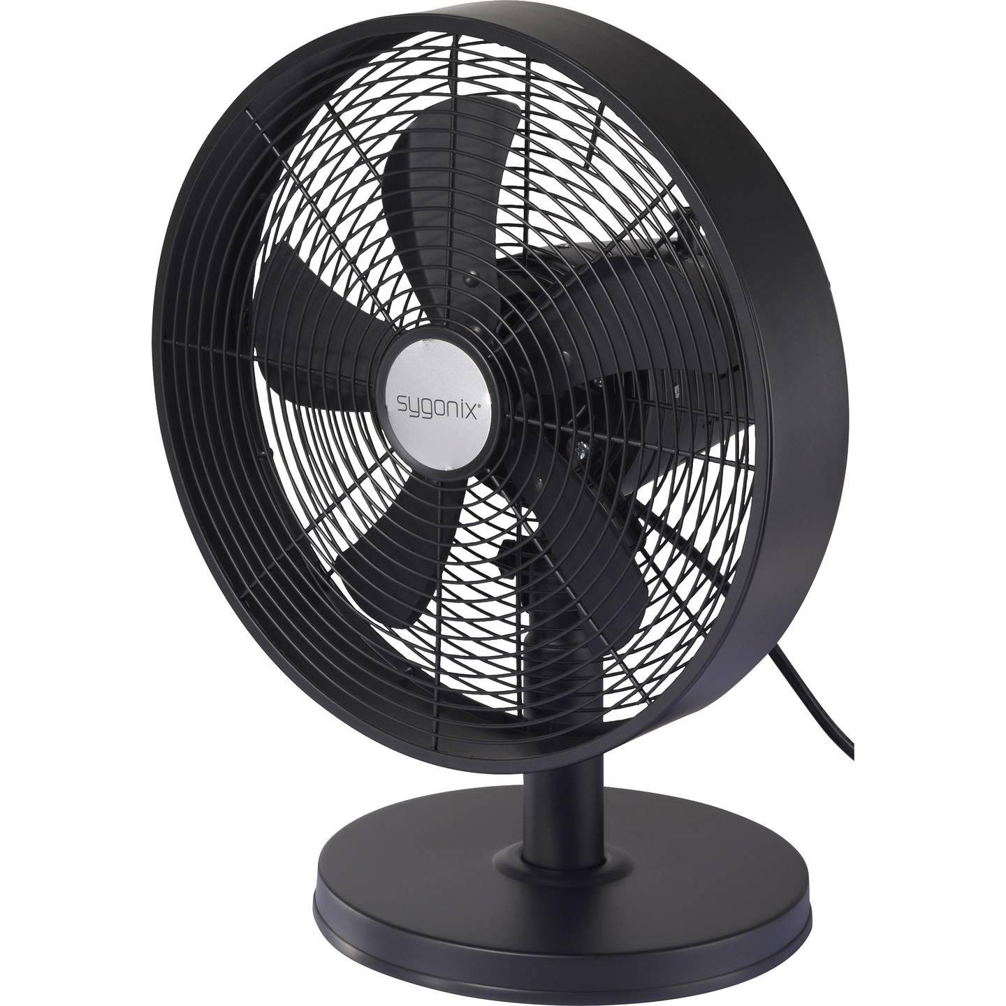 Sygonix Tischventilator Ventilator Lüfter SY-6661436 Schwarz Aluminium - 4064161389400