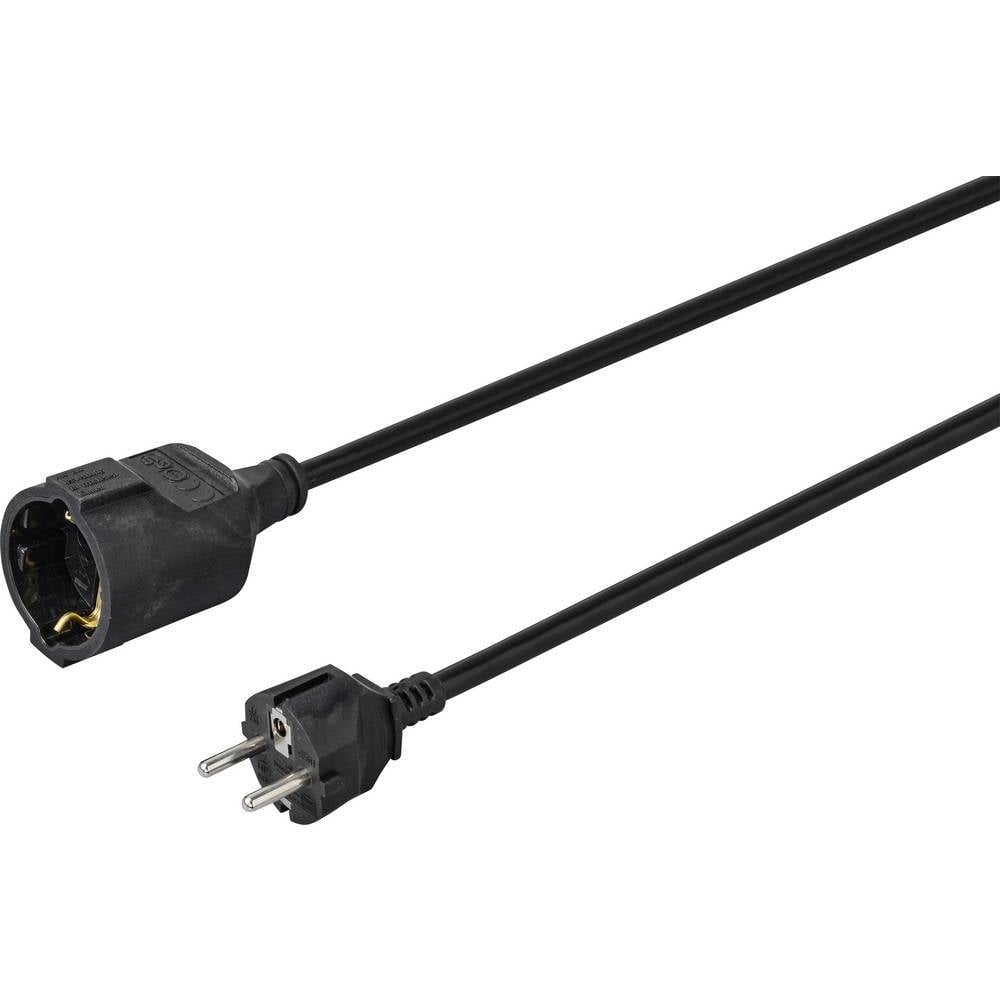 Sygonix Verlängerungskabel Stromkabel Schwarz Stromleitung 5 m 16 A 6 STÜCK - 4064161188898