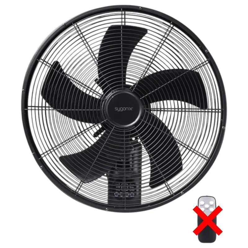 B-Ware Sygonix Wandventilator Lüfter Schwarz 45cm Timer Oszillierend Siehe Text/Foto - 4064161389394
