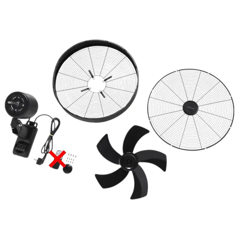 B-Ware Sygonix Wandventilator Lüfter Schwarz 45cm Timer Oszillierend Siehe Text/Foto - 4064161389394
