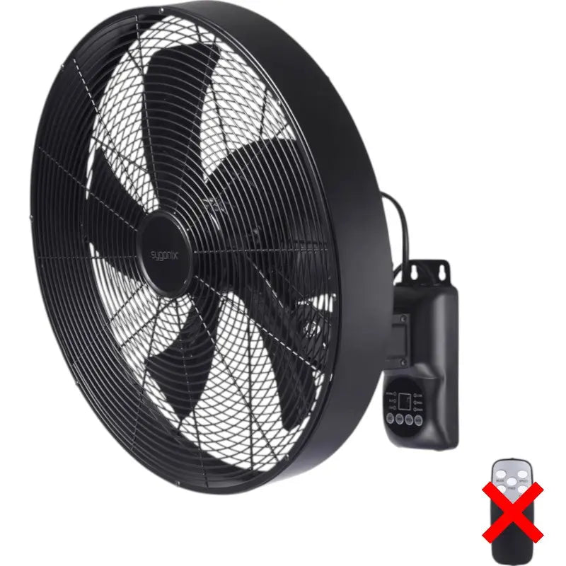 B-Ware Sygonix Wandventilator Lüfter Schwarz 45cm Timer Oszillierend Siehe Text/Foto - 4064161389394