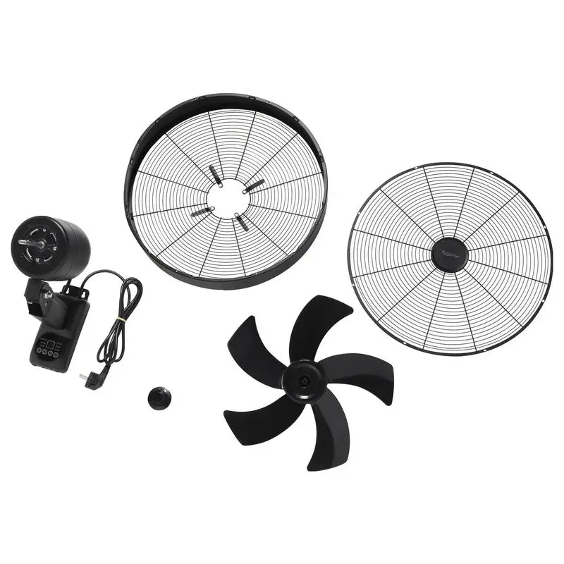 B-Ware Sygonix Wandventilator Lüfter Schwarz 45cm Fernbedienung Timer Siehe Text - 4064161389394