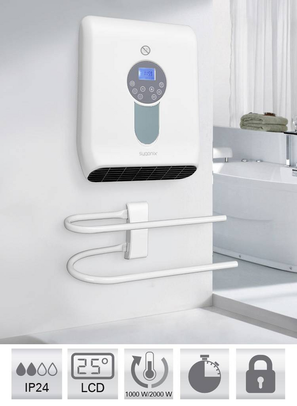 B-Ware Sygonix Bad Schnellheizer Heizung Heizgerät 230 V Mit Soft Touch Bedienfeld Weiß  - 4064161207377