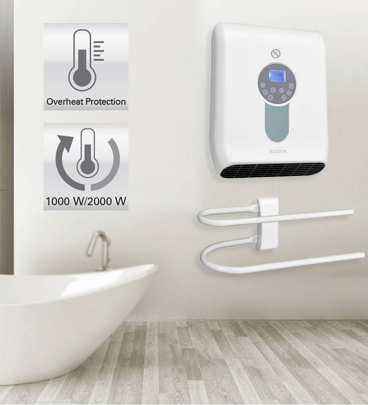 B-Ware Sygonix Bad Schnellheizer Heizung Heizgerät 230 V Mit Soft Touch Bedienfeld Weiß  - 4064161207377